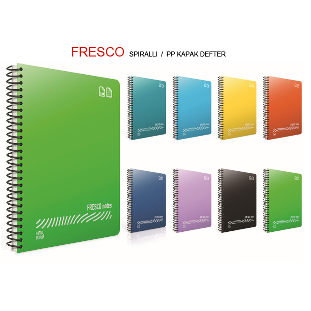 Gıpta Fresco Spiralli Plastik Kapak Defter A4 60 YP Çizgili 4930